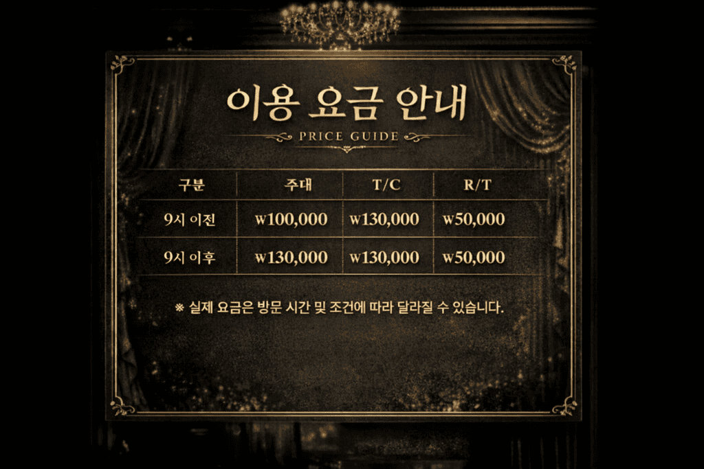 시간대에 따른 가격표 이미지